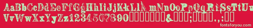 Czcionka Sextonserif – zielone czcionki na czerwonym tle