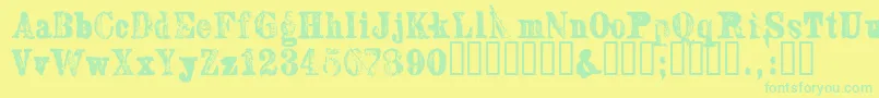 Sextonserif Font – Green Fonts on Yellow Background