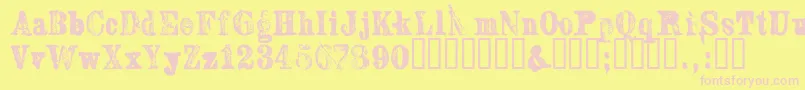 Sextonserif-fontti – vaaleanpunaiset fontit keltaisella taustalla