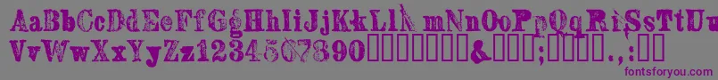 Sextonserif-Schriftart – Violette Schriften auf grauem Hintergrund