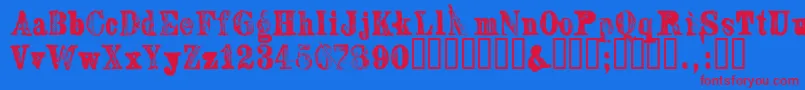Fonte Sextonserif – fontes vermelhas em um fundo azul