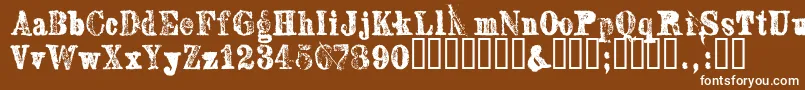 Czcionka Sextonserif – białe czcionki na brązowym tle
