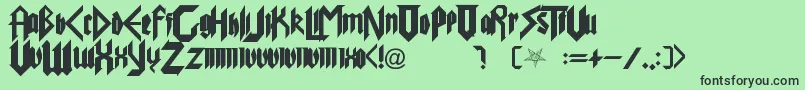 PureEvil Font – Black Fonts on Green Background