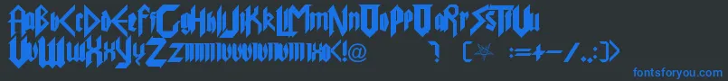 PureEvil Font – Blue Fonts on Black Background