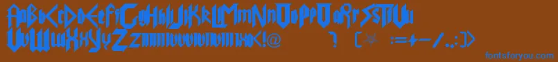 PureEvil Font – Blue Fonts on Brown Background