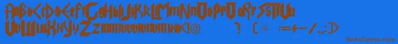 PureEvil Font – Brown Fonts on Blue Background