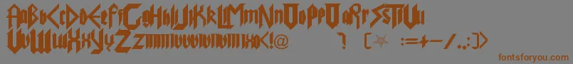 Lisätietoja PureEvil-fontista PureEvil-fontti – ruskeat fontit harmaalla taustalla