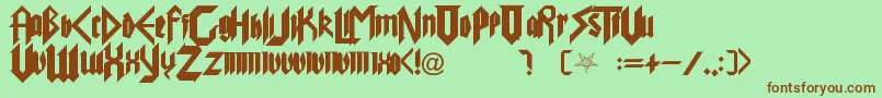 PureEvil Font – Brown Fonts on Green Background