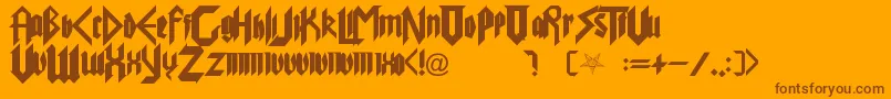 PureEvil Font – Brown Fonts on Orange Background