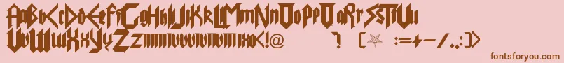 PureEvil Font – Brown Fonts on Pink Background