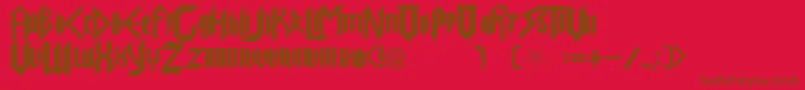 PureEvil Font – Brown Fonts on Red Background