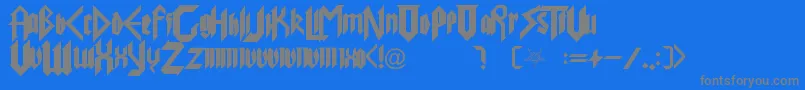PureEvil Font – Gray Fonts on Blue Background