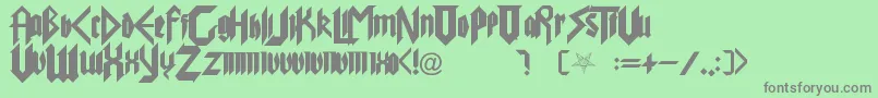 PureEvil Font – Gray Fonts on Green Background