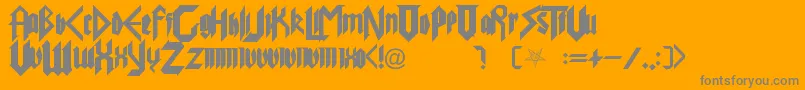 PureEvil Font – Gray Fonts on Orange Background