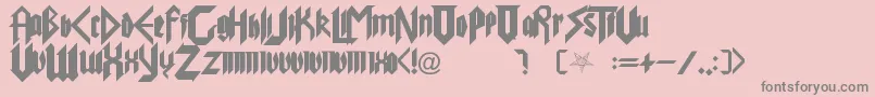 PureEvil Font – Gray Fonts on Pink Background