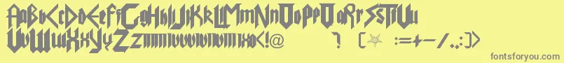 PureEvil Font – Gray Fonts on Yellow Background
