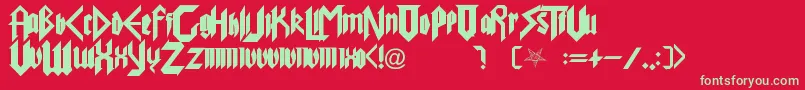 PureEvil Font – Green Fonts on Red Background