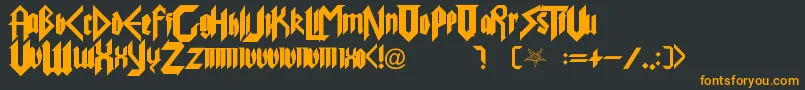 PureEvil Font – Orange Fonts on Black Background