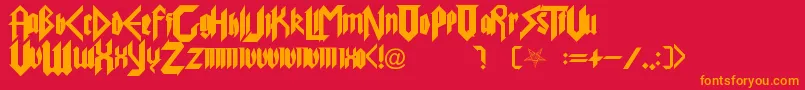PureEvil Font – Orange Fonts on Red Background