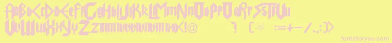 Czcionka PureEvil – różowe czcionki na żółtym tle