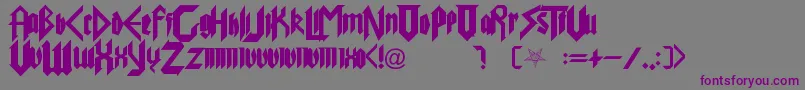 PureEvil Font – Purple Fonts on Gray Background