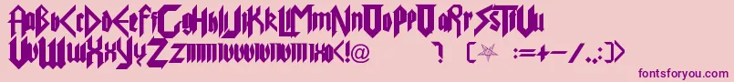 PureEvil Font – Purple Fonts on Pink Background