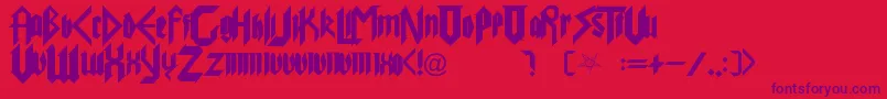 PureEvil Font – Purple Fonts on Red Background