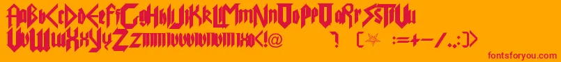 PureEvil Font – Red Fonts on Orange Background