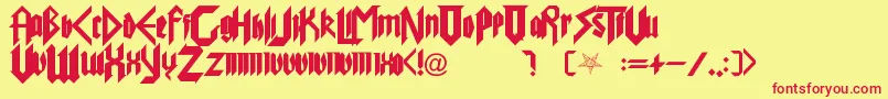 PureEvil Font – Red Fonts on Yellow Background