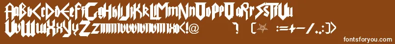 PureEvil Font – White Fonts on Brown Background