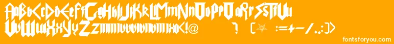 PureEvil Font – White Fonts on Orange Background
