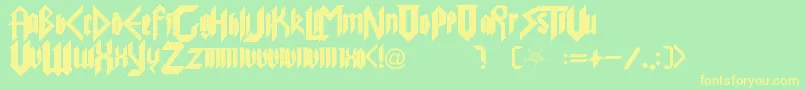 PureEvil Font – Yellow Fonts on Green Background