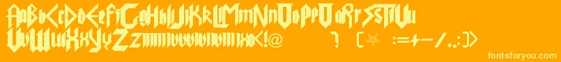PureEvil Font – Yellow Fonts on Orange Background