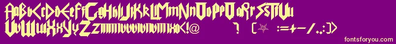 PureEvil-Schriftart – Gelbe Schriften auf violettem Hintergrund