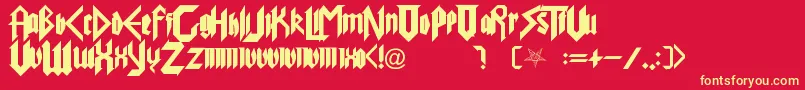 PureEvil Font – Yellow Fonts on Red Background