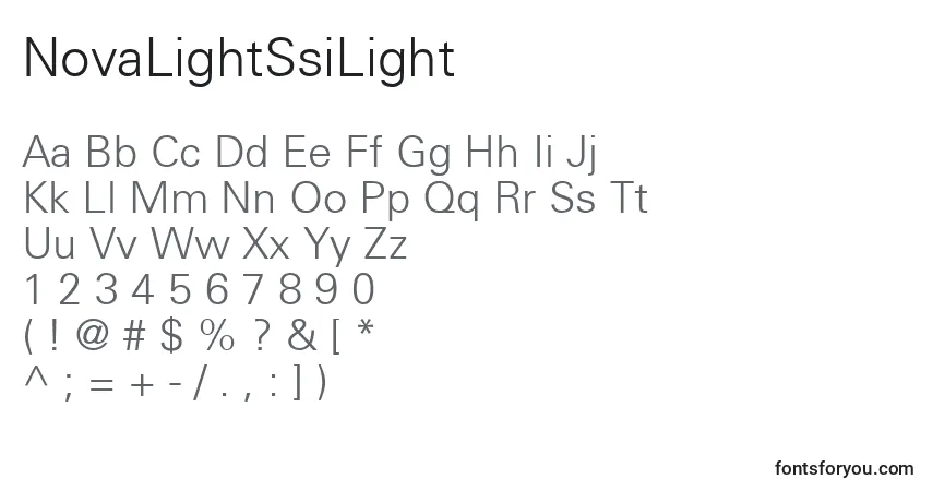 A fonte NovaLightSsiLight – alfabeto, números, caracteres especiais