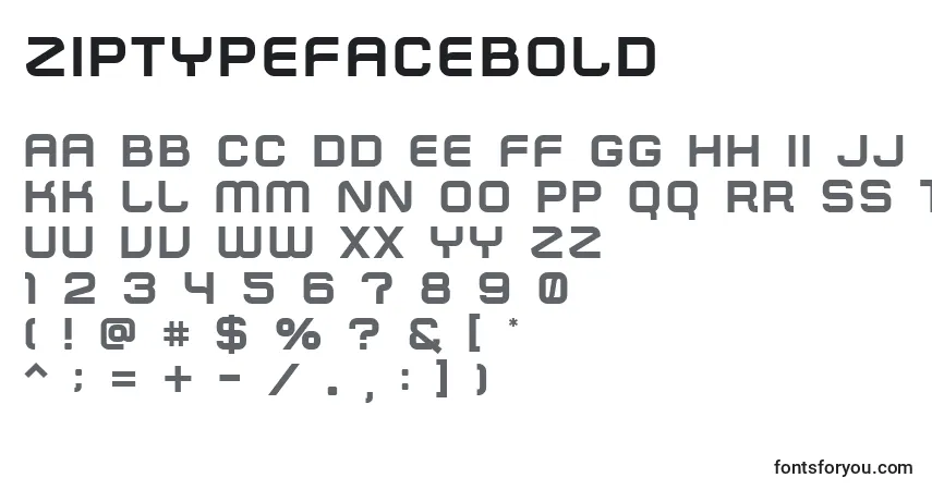 Police ZipTypefaceBold - Alphabet, Chiffres, Caractères Spéciaux
