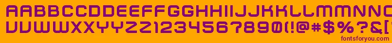 ZipTypefaceBold-fontti – violetit fontit oranssilla taustalla