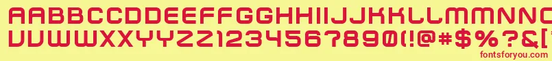 ZipTypefaceBold Font – Red Fonts on Yellow Background