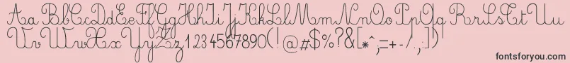 フォントCrayone – ピンクの背景に黒い文字