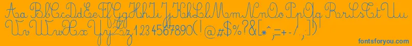 Crayone-Schriftart – Blaue Schriften auf orangefarbenem Hintergrund