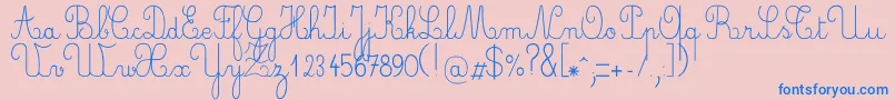 フォントCrayone – ピンクの背景に青い文字