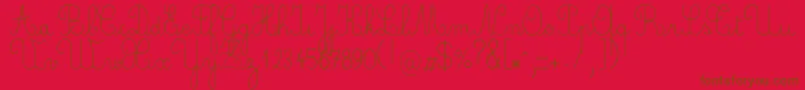 フォントCrayone – 赤い背景に茶色の文字