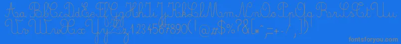 フォントCrayone – 青い背景に灰色の文字