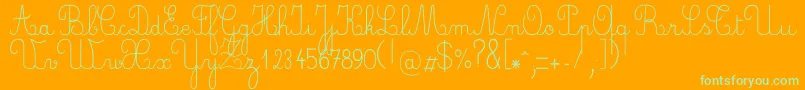 Crayone Font – Green Fonts on Orange Background