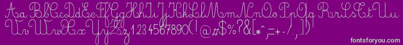 Crayone-fontti – vihreät fontit violetilla taustalla