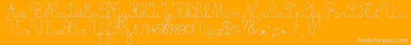 Crayone-Schriftart – Rosa Schriften auf orangefarbenem Hintergrund