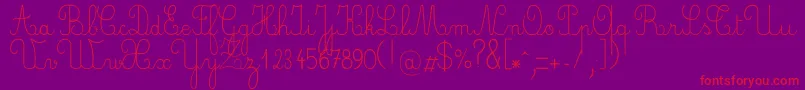 Crayone-Schriftart – Rote Schriften auf violettem Hintergrund