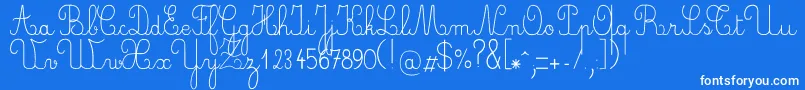 フォントCrayone – 青い背景に白い文字