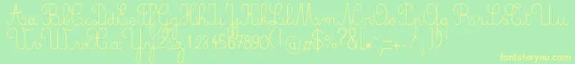 Crayone Font – Yellow Fonts on Green Background